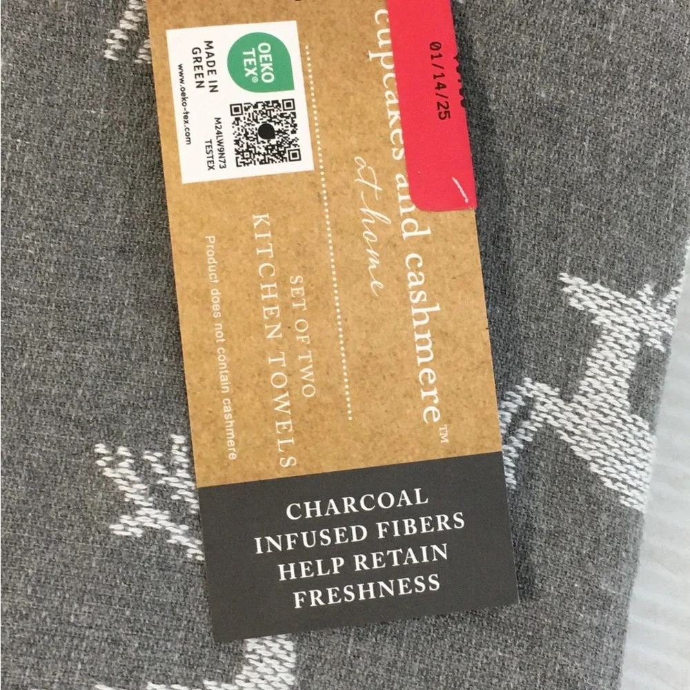 Charcoal Reindeer Hand Towel w/ Mistletoe Scented Hand Soap